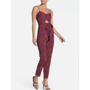MATERIAL GIRL Animal Print Tank Jumpsuit Size: L